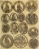 An illustration from Silesia numismatica, oder, Einleitung zu dem schlesischen Müntz-Cabinet : in welchem biss 368 Theils sehr alte rare und schöne, im Lande verfertigte Müntzen durch accurate Kupffer gewiesen, umbständlich erkläret und dabey viele in der schlesischen Historie begangene Fehler deutlich endecket werden (1711)