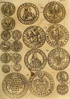 An illustration from Silesia numismatica, oder, Einleitung zu dem schlesischen Müntz-Cabinet : in welchem biss 368 Theils sehr alte rare und schöne, im Lande verfertigte Müntzen durch accurate Kupffer gewiesen, umbständlich erkläret und dabey viele in der schlesischen Historie begangene Fehler deutlich endecket werden (1711)