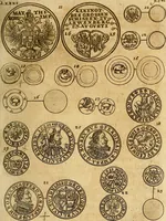 An illustration from Silesia numismatica, oder, Einleitung zu dem schlesischen Müntz-Cabinet : in welchem biss 368 Theils sehr alte rare und schöne, im Lande verfertigte Müntzen durch accurate Kupffer gewiesen, umbständlich erkläret und dabey viele in der schlesischen Historie begangene Fehler deutlich endecket werden (1711)