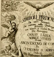 Picture 2 of 127 from Simboli predicabili : estratti da sacri evangeli che corrono nella quadragesima : delineati con morali, & eruditi discorsi (1692), leaf 6