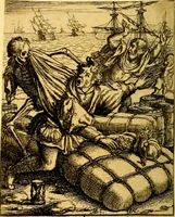 An illustration from Simolachri, historie, e figure de la morte. La medicina de l'anima [di Urbanus Rhegius] Il modo, e la via di consolar gl'infermi. Un sermone di San Cipriano, de la mortalità. Due orationi, l'una à Dio, e l'altra à Christo. Un sermone di D. Giovan Chrisostomo, che ci essorta à patienza. Aiuntovi de novo molte figure mai più stampate (1549)