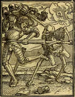 Picture 52 of 90 from Simolachri, historie, e figure de la morte. La medicina de l'anima [di Urbanus Rhegius] Il modo, e la via di consolar gl'infermi. Un sermone di San Cipriano, de la mortalità. Due orationi, l'una à Dio, e l'altra à Christo. Un sermone di D. Giovan Chrisostomo, che ci essorta à patienza. Aiuntovi de novo molte figure mai più stampate (1549), leaf 78