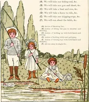 Picture 19 of 81 from The singing circle; a picture book of action songs, other songs, and dances (1911), leaf 39