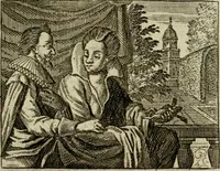 An illustration from Sinne- en minne-beelden ; Selfstryt ; Tooneel der mannelyke agtbaarheydt ; Galathea of Herderskalsgt ; Klagende maegden : en andere mengelrymen (1779)