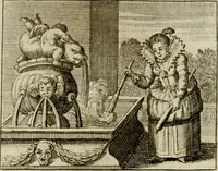 An illustration from Sinne- en minne-beelden ; Selfstryt ; Tooneel der mannelyke agtbaarheydt ; Galathea of Herderskalsgt ; Klagende maegden : en andere mengelrymen (1779)