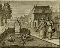 An illustration from Sinne- en minne-beelden ; Selfstryt ; Tooneel der mannelyke agtbaarheydt ; Galathea of Herderskalsgt ; Klagende maegden : en andere mengelrymen (1779)