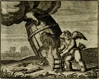 An illustration from Sinne- en minne-beelden ; Selfstryt ; Tooneel der mannelyke agtbaarheydt ; Galathea of Herderskalsgt ; Klagende maegden : en andere mengelrymen (1779)