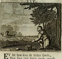 An illustration from Sinne- en minne-beelden ; Selfstryt ; Tooneel der mannelyke agtbaarheydt ; Galathea of Herderskalsgt ; Klagende maegden : en andere mengelrymen (1779)