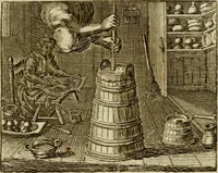 An illustration from Sinne- en minne-beelden ; Selfstryt ; Tooneel der mannelyke agtbaarheydt ; Galathea of Herderskalsgt ; Klagende maegden : en andere mengelrymen (1779)