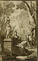 An illustration from Sinne- en minne-beelden ; Selfstryt ; Tooneel der mannelyke agtbaarheydt ; Galathea of Herderskalsgt ; Klagende maegden : en andere mengelrymen (1779)