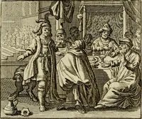 An illustration from Sinne- en minne-beelden ; Selfstryt ; Tooneel der mannelyke agtbaarheydt ; Galathea of Herderskalsgt ; Klagende maegden : en andere mengelrymen (1779)