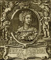 An illustration from Sinne- en minne-beelden ; Selfstryt ; Tooneel der mannelyke agtbaarheydt ; Galathea of Herderskalsgt ; Klagende maegden : en andere mengelrymen (1779)