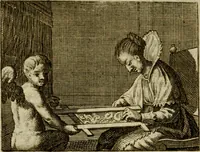 An illustration from Sinne- en minne-beelden ; Selfstryt ; Tooneel der mannelyke agtbaarheydt ; Galathea of Herderskalsgt ; Klagende maegden : en andere mengelrymen (1779)