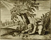 An illustration from Sinne- en minne-beelden ; Selfstryt ; Tooneel der mannelyke agtbaarheydt ; Galathea of Herderskalsgt ; Klagende maegden : en andere mengelrymen (1779)