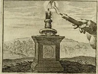 An illustration from Sinne- en minne-beelden ; Selfstryt ; Tooneel der mannelyke agtbaarheydt ; Galathea of Herderskalsgt ; Klagende maegden : en andere mengelrymen (1779)