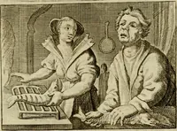 An illustration from Sinne- en minne-beelden ; Selfstryt ; Tooneel der mannelyke agtbaarheydt ; Galathea of Herderskalsgt ; Klagende maegden : en andere mengelrymen (1779)