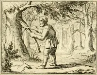 An illustration from Sinryke fabulen : verklaart en toegepast tot alderley zeede-lessen, dienstig om waargenoomen te werden in het menschelijke en burgerlijke leeven (1685)