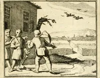 An illustration from Sinryke fabulen : verklaart en toegepast tot alderley zeede-lessen, dienstig om waargenoomen te werden in het menschelijke en burgerlijke leeven (1685)