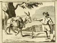 An illustration from Sinryke fabulen : verklaart en toegepast tot alderley zeede-lessen, dienstig om waargenoomen te werden in het menschelijke en burgerlijke leeven (1685)