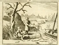 An illustration from Sinryke fabulen : verklaart en toegepast tot alderley zeede-lessen, dienstig om waargenoomen te werden in het menschelijke en burgerlijke leeven (1685)
