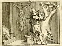 An illustration from Sinryke fabulen : verklaart en toegepast tot alderley zeede-lessen, dienstig om waargenoomen te werden in het menschelijke en burgerlijke leeven (1685)
