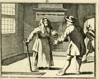 An illustration from Sinryke fabulen : verklaart en toegepast tot alderley zeede-lessen, dienstig om waargenoomen te werden in het menschelijke en burgerlijke leeven (1685)