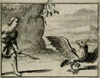 An illustration from Sinryke fabulen : verklaart en toegepast tot alderley zeede-lessen, dienstig om waargenoomen te werden in het menschelijke en burgerlijke leeven (1685)