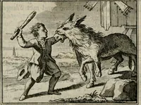 An illustration from Sinryke fabulen : verklaart en toegepast tot alderley zeede-lessen, dienstig om waargenoomen te werden in het menschelijke en burgerlijke leeven (1685)