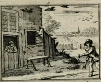An illustration from Sinryke fabulen : verklaart en toegepast tot alderley zeede-lessen, dienstig om waargenoomen te werden in het menschelijke en burgerlijke leeven (1685)
