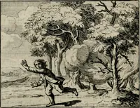 An illustration from Sinryke fabulen : verklaart en toegepast tot alderley zeede-lessen, dienstig om waargenoomen te werden in het menschelijke en burgerlijke leeven (1685)