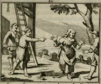 An illustration from Sinryke fabulen : verklaart en toegepast tot alderley zeede-lessen, dienstig om waargenoomen te werden in het menschelijke en burgerlijke leeven (1685)