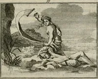 An illustration from Sinryke fabulen : verklaart en toegepast tot alderley zeede-lessen, dienstig om waargenoomen te werden in het menschelijke en burgerlijke leeven (1685)