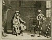 An illustration from Sinryke fabulen : verklaart en toegepast tot alderley zeede-lessen, dienstig om waargenoomen te werden in het menschelijke en burgerlijke leeven (1685)
