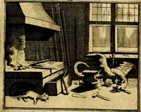 An illustration from Sinryke fabulen, : verklaart en toegepast tot alderley zeede-lessen, dienstig om waargenoomen te werden in het menschelijke en burgerlijke leeven (1685)