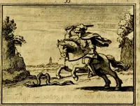 An illustration from Sinryke fabulen, : verklaart en toegepast tot alderley zeede-lessen, dienstig om waargenoomen te werden in het menschelijke en burgerlijke leeven (1685)