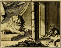 An illustration from Sinryke fabulen, : verklaart en toegepast tot alderley zeede-lessen, dienstig om waargenoomen te werden in het menschelijke en burgerlijke leeven (1685)