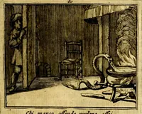 An illustration from Sinryke fabulen, : verklaart en toegepast tot alderley zeede-lessen, dienstig om waargenoomen te werden in het menschelijke en burgerlijke leeven (1685)