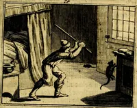 An illustration from Sinryke fabulen, : verklaart en toegepast tot alderley zeede-lessen, dienstig om waargenoomen te werden in het menschelijke en burgerlijke leeven (1685)