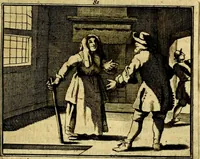 An illustration from Sinryke fabulen, : verklaart en toegepast tot alderley zeede-lessen, dienstig om waargenoomen te werden in het menschelijke en burgerlijke leeven (1685)