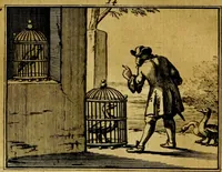 An illustration from Sinryke fabulen, : verklaart en toegepast tot alderley zeede-lessen, dienstig om waargenoomen te werden in het menschelijke en burgerlijke leeven (1685)