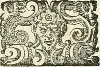 An illustration from Vaticinia, siue, Prophetiae Abbatis Ioachimi & Anselmi episcopi marsicani ... : qvibvs rota et oraculum turcicum maxime considerationis adiecta sunt : vnà cum praefatione et adnotationibus Paschalini Regiselmi = Vaticinii, ouero, Profetie dell'abbate Gioachino & di Anselmo vescovo di Marsico ... : a qvalli e aggionta una ruota et un' oracolo turchesco di grandissima cosideratione : insieme con la prefatione et annotationi di Pasqualino Regiselmo (1600)