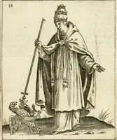 Picture 13 of 53 from Vaticinia, siue, Prophetiae Abbatis Ioachimi & Anselmi episcopi marsicani ... : qvibvs rota et oraculum turcicum maxime considerationis adiecta sunt : vnà cum praefatione et adnotationibus Paschalini Regiselmi = Vaticinii, ouero, Profetie dell'abbate Gioachino & di Anselmo vescovo di Marsico ... : a qvalli e aggionta una ruota et un' oracolo turchesco di grandissima cosideratione : insieme con la prefatione et annotationi di Pasqualino Regiselmo (1600), leaf 39