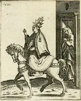 Picture 19 of 53 from Vaticinia, siue, Prophetiae Abbatis Ioachimi & Anselmi episcopi marsicani ... : qvibvs rota et oraculum turcicum maxime considerationis adiecta sunt : vnà cum praefatione et adnotationibus Paschalini Regiselmi = Vaticinii, ouero, Profetie dell'abbate Gioachino & di Anselmo vescovo di Marsico ... : a qvalli e aggionta una ruota et un' oracolo turchesco di grandissima cosideratione : insieme con la prefatione et annotationi di Pasqualino Regiselmo (1600), leaf 51