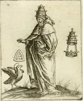 Picture 21 of 53 from Vaticinia, siue, Prophetiae Abbatis Ioachimi & Anselmi episcopi marsicani ... : qvibvs rota et oraculum turcicum maxime considerationis adiecta sunt : vnà cum praefatione et adnotationibus Paschalini Regiselmi = Vaticinii, ouero, Profetie dell'abbate Gioachino & di Anselmo vescovo di Marsico ... : a qvalli e aggionta una ruota et un' oracolo turchesco di grandissima cosideratione : insieme con la prefatione et annotationi di Pasqualino Regiselmo (1600), leaf 55