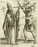 Picture 24 of 53 from Vaticinia, siue, Prophetiae Abbatis Ioachimi & Anselmi episcopi marsicani ... : qvibvs rota et oraculum turcicum maxime considerationis adiecta sunt : vnà cum praefatione et adnotationibus Paschalini Regiselmi = Vaticinii, ouero, Profetie dell'abbate Gioachino & di Anselmo vescovo di Marsico ... : a qvalli e aggionta una ruota et un' oracolo turchesco di grandissima cosideratione : insieme con la prefatione et annotationi di Pasqualino Regiselmo (1600), leaf 63