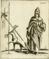 Picture 34 of 53 from Vaticinia, siue, Prophetiae Abbatis Ioachimi & Anselmi episcopi marsicani ... : qvibvs rota et oraculum turcicum maxime considerationis adiecta sunt : vnà cum praefatione et adnotationibus Paschalini Regiselmi = Vaticinii, ouero, Profetie dell'abbate Gioachino & di Anselmo vescovo di Marsico ... : a qvalli e aggionta una ruota et un' oracolo turchesco di grandissima cosideratione : insieme con la prefatione et annotationi di Pasqualino Regiselmo (1600), leaf 85