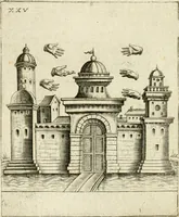 Picture 35 of 53 from Vaticinia, siue, Prophetiae Abbatis Ioachimi & Anselmi episcopi marsicani ... : qvibvs rota et oraculum turcicum maxime considerationis adiecta sunt : vnà cum praefatione et adnotationibus Paschalini Regiselmi = Vaticinii, ouero, Profetie dell'abbate Gioachino & di Anselmo vescovo di Marsico ... : a qvalli e aggionta una ruota et un' oracolo turchesco di grandissima cosideratione : insieme con la prefatione et annotationi di Pasqualino Regiselmo (1600), leaf 87