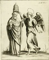 Picture 38 of 53 from Vaticinia, siue, Prophetiae Abbatis Ioachimi & Anselmi episcopi marsicani ... : qvibvs rota et oraculum turcicum maxime considerationis adiecta sunt : vnà cum praefatione et adnotationibus Paschalini Regiselmi = Vaticinii, ouero, Profetie dell'abbate Gioachino & di Anselmo vescovo di Marsico ... : a qvalli e aggionta una ruota et un' oracolo turchesco di grandissima cosideratione : insieme con la prefatione et annotationi di Pasqualino Regiselmo (1600), leaf 93