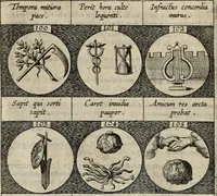 An illustration from Emblemata, sive Symbola : a Principibus, viris Eeclesiasticis, ac Militaribus, alijsque vsurpanda = Deuises, ou, Emblemes : pour Princes, gens d'Eglise, gens de guerre, & aultres (1624)