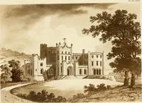 An illustration from Architectural sketches for cottages, rural dwellings, and villas, in the Grecian, Gothic, and fancy styles, with plans : suitable to persons of genteel life and moderate fortune : preceded by some observations on scenery and character proper for picturesque buildings (1815)